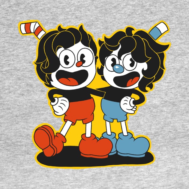 Wolfhard Brothers as Cuphead and Mugman by Cheerhio